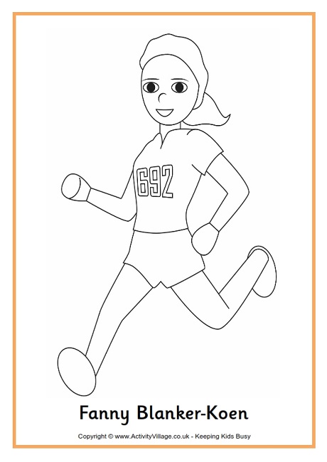 Fanny Blankers-Koen colouring page