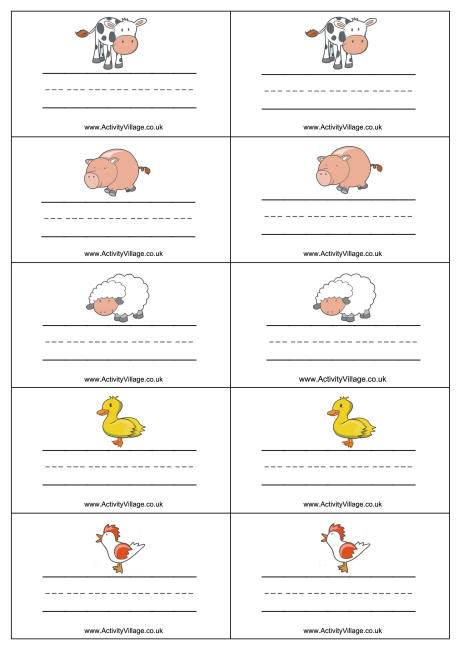 Farm animal name badges Farm animal name badges