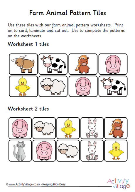 Farm animals patterns tiles Farm animals patterns tiles