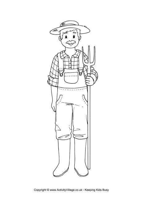 Download Farmer Colouring Page
