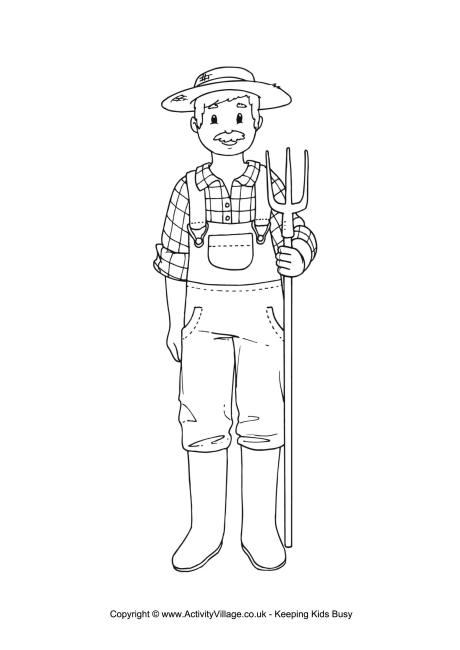 Farmer Colouring Page