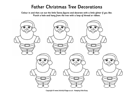 Father Christmas tree decorations
