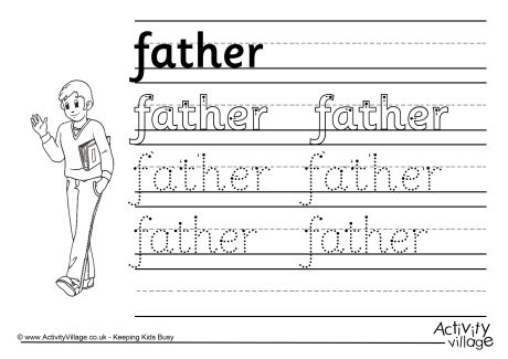 Father handwriting worksheet