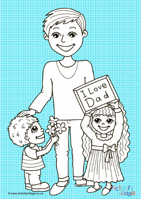 Father's Day colour pop colouring page Father's Day colour pop colouring page