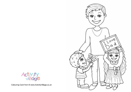 Father's Day colouring card