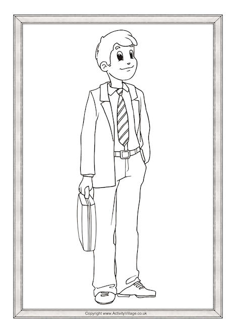 Father's Day frame colouring page