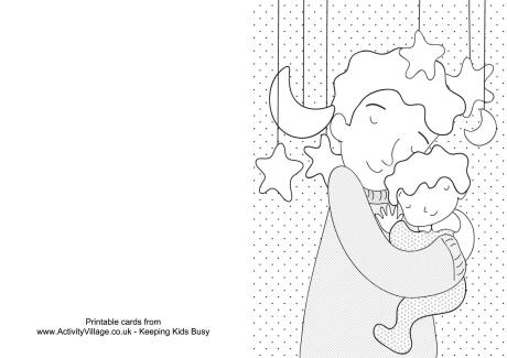 Fathers Day hug colouring card