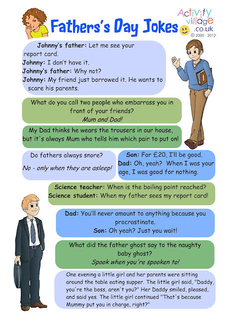 Father S Day Jokes Printable