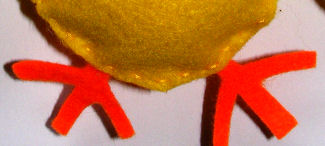 Felt chick feet detail