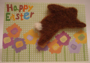 Felt Easter decoration on card