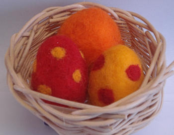 Felt Easter Eggs in Basket