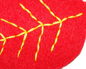 Felt leaves - detail