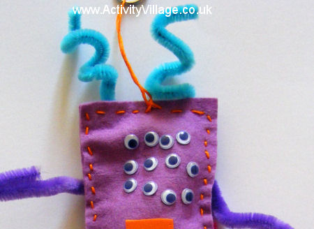 Felt monster dangle detail