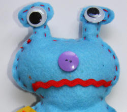 Felt toy monster closeup