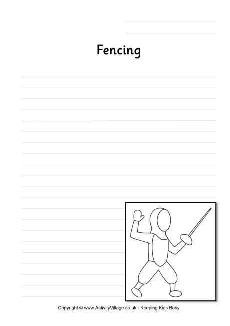 Fencing writing page