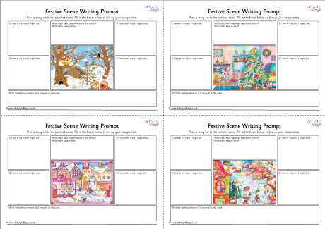 Festive Scene Writing Prompt Worksheets Festive Scene Writing Prompt Worksheets