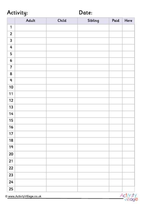 Field Trip Organiser Attendees Record