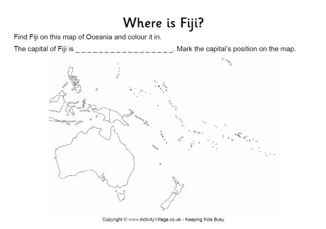 Fiji location worksheet