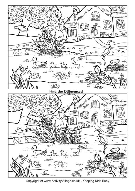 Find the differences - spring pond