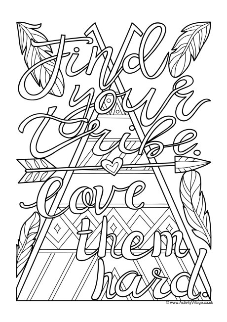 Find your tribe colouring page Find your tribe colouring page