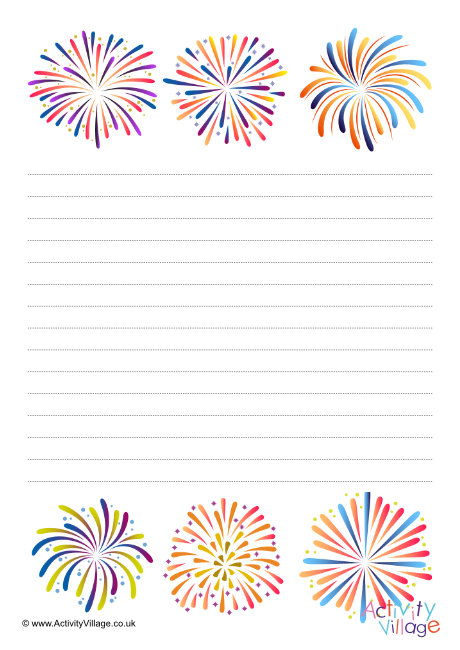Fireworks writing paper 2