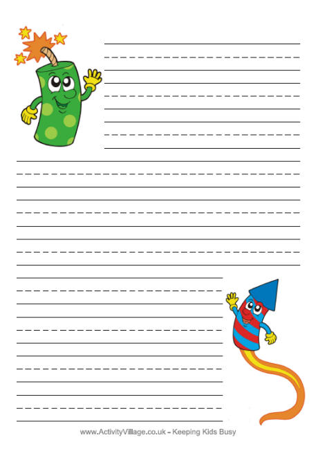 Fireworks writing paper