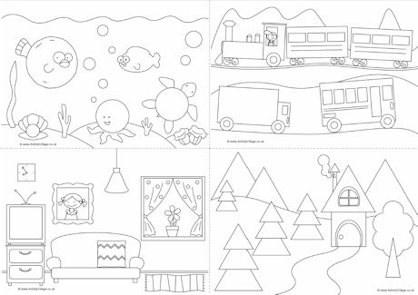 First shapes colouring pages