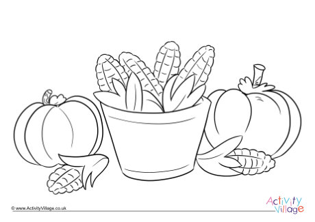 First Thanksgiving offering colouring page