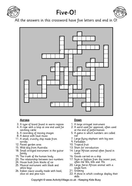 Five-O crossword