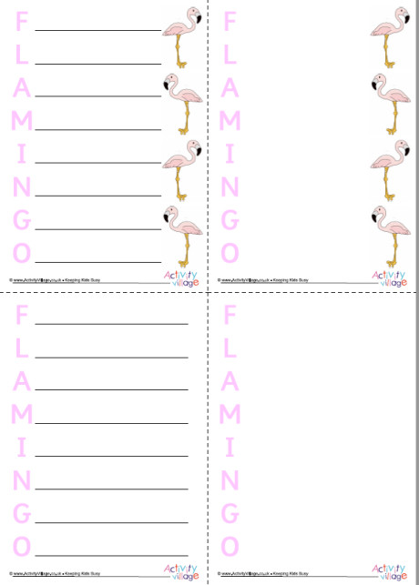 Flamingo Acrostic Poem Printable