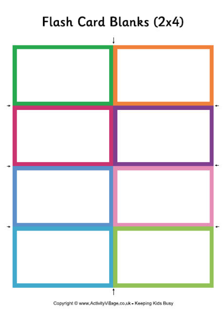 Flash card blanks