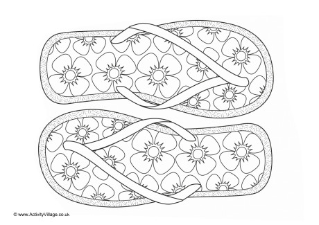 Flip Flops Colouring Page