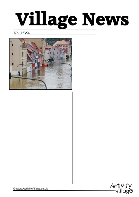 Floods Newspaper Writing Prompt