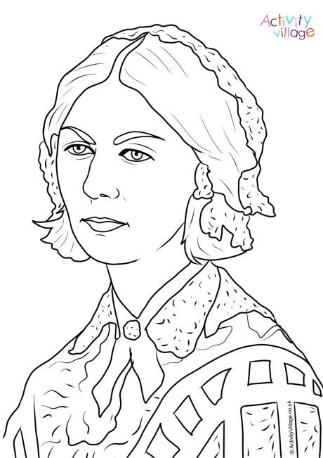 Florence Nightingale colouring page 2