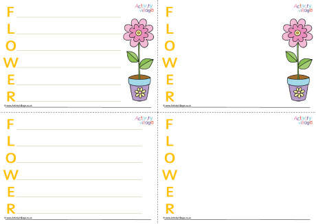 Flower Acrostic Poem Printable