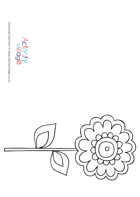 Flower Colouring Card 3