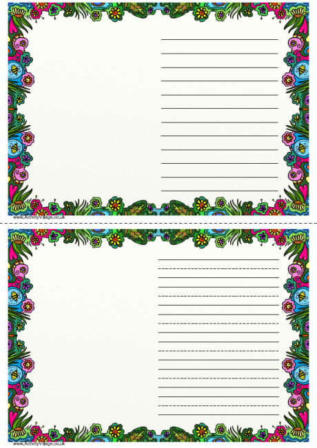 Flower Garden Writing Frame 2