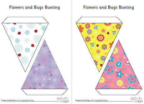 Flowers And Bugs Bunting Small