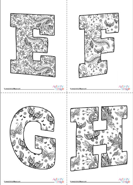 Flowers and butterflies colouring alphabet Flowers and butterflies colouring alphabet