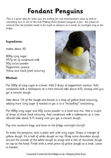 Fondant penguin recipe printable
