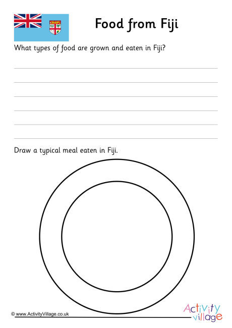 Food From Fiji Worksheet