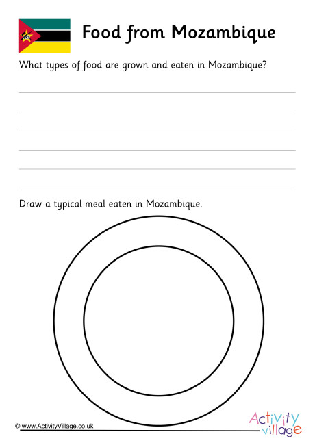 Food From Mozambique Worksheet Food From Mozambique Worksheet