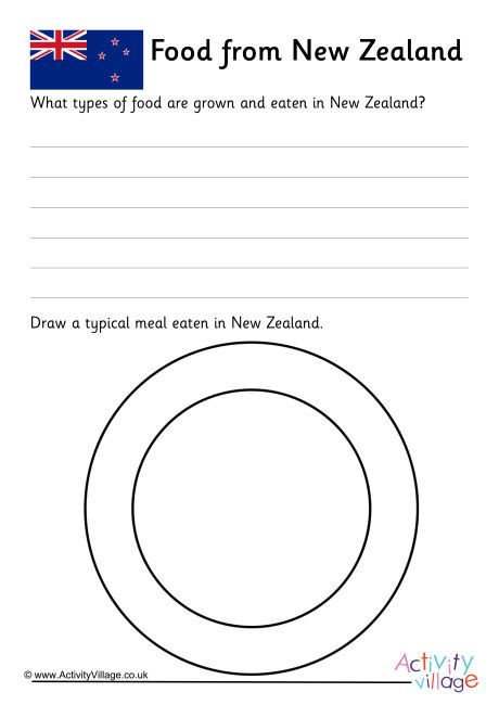 Food From New Zealand Worksheet