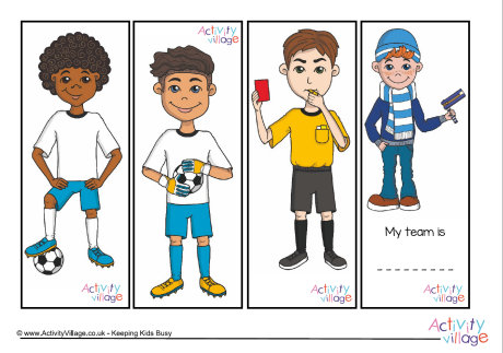 Football characters bookmarks