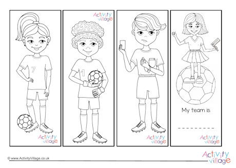 Football characters colouring bookmarks 2 Football characters colouring bookmarks 2