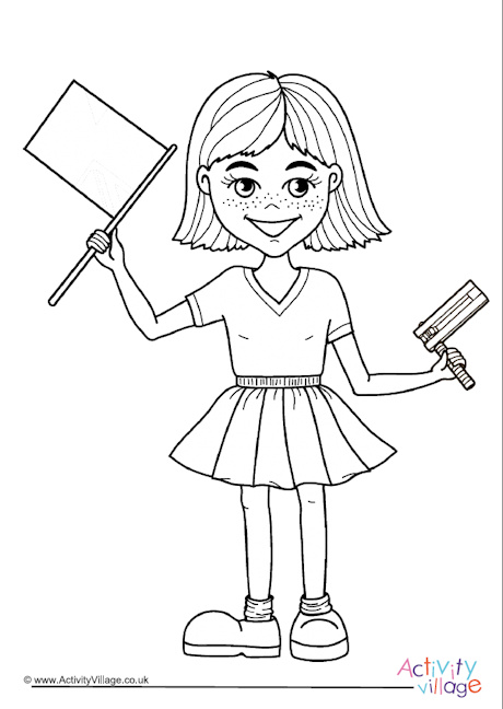 Football fan colouring page