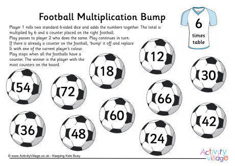 Football multiplication bump - 6 times table