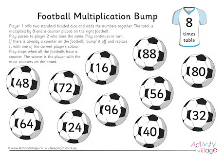 Football Multiplication Bump - 8 Times Table