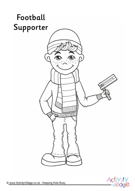 Football supporter colouring page