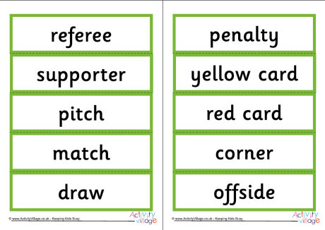 Football word cards